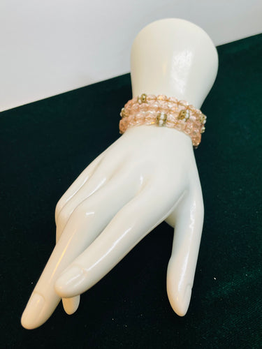 1940’s Pink Coil Beaded Bracelet